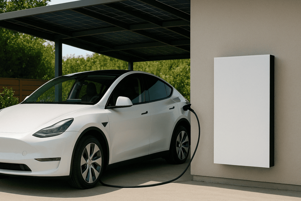Ładowanie Tesla Model Y z pomocą PowerWall.